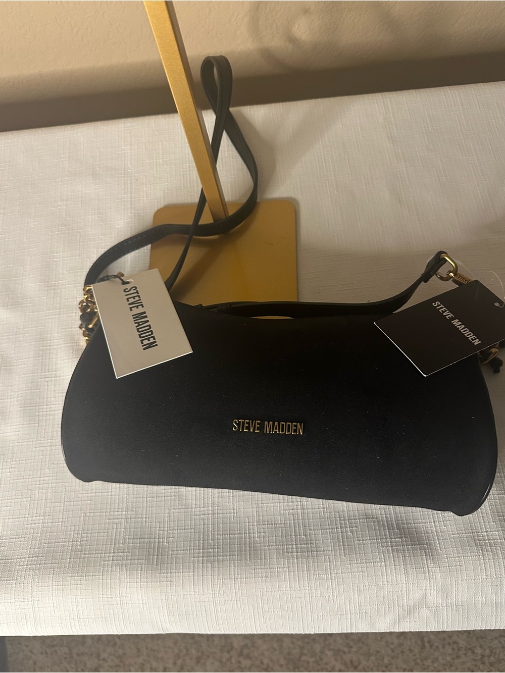 Steve Madden Black Suede Shoulder Bag - Picture 5 of 6
